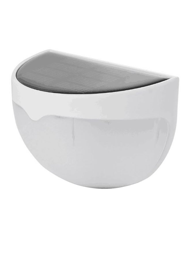 NIBEMINENT Semi-Circular LED Solar Outdoor Wall Light White 4 x 24cm - Image 1