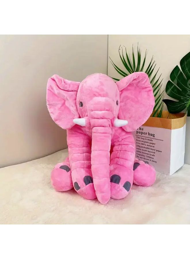 Pink Adorable Plush Elephant Toy Soft Cuddly Companion For Halloween Thanksgiving Christmas Gifts - Image 1