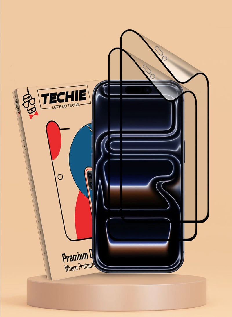 Techie 2 Pack Apple iPhone 17 / iPhone 17 Pro / iPhone 16 Pro Matte Ceramic Screen Protector Film - Image 1