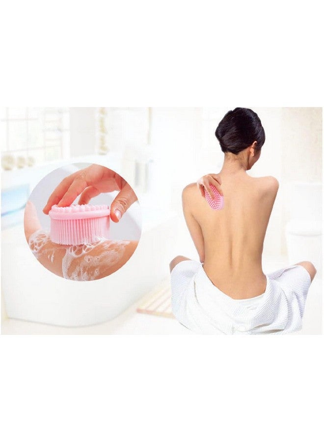 SKYLUME Silicone Bath Body Brush Scrubber Brush for Use in Shower Exfoliating Hygienic Fit for Sensitive and All Skin (Pink) - Image 4