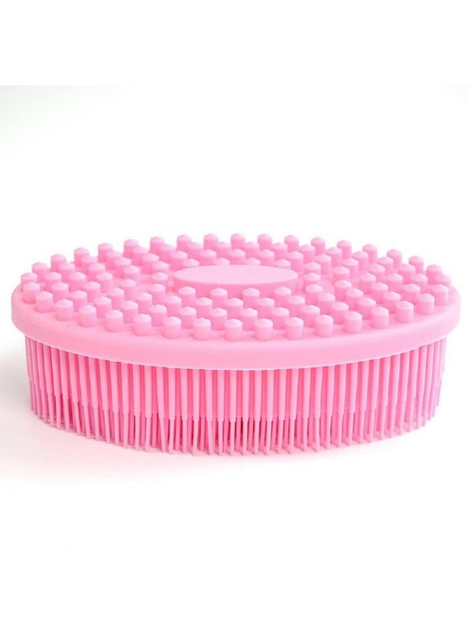 SKYLUME Silicone Bath Body Brush Scrubber Brush for Use in Shower Exfoliating Hygienic Fit for Sensitive and All Skin (Pink) - Image 2