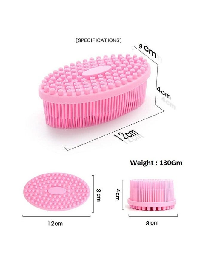 SKYLUME Silicone Bath Body Brush Scrubber Brush for Use in Shower Exfoliating Hygienic Fit for Sensitive and All Skin (Pink) - Image 5