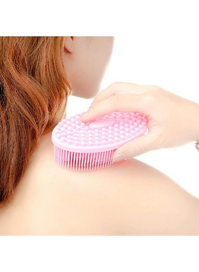 SKYLUME Silicone Bath Body Brush Scrubber Brush for Use in Shower Exfoliating Hygienic Fit for Sensitive and All Skin (Pink) - Image 3