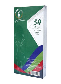Gazelle Pack of 50 Pieces Envelopes DL - White size 110*220  - Image 4