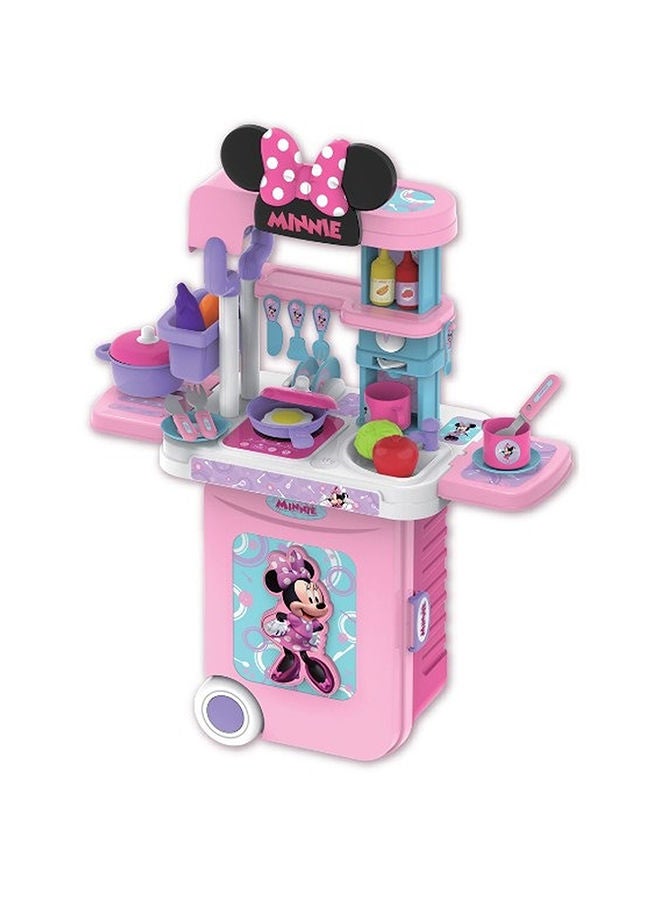 Minnie Mouse 3-in-1 Kitchen Trolley Play Case – Pretend Cooking Playset for Kids - Image 2