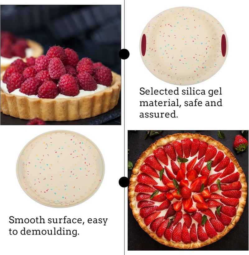 Silicone Cake Mold 12-inch Non-stick Savarin Baking Pan Candy Color round Ring Mold for DIY Cake Baking and Cheesecake Home Kitchen Use Random Color - Image 3