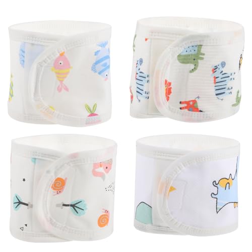 Healifty 4Pcs Baby Belly Band for Newborns Soft Breathable Cotton Babies Infant Umbilical Belt Cords Wrap Cover for Colic Relief and Warmth Toddler Abdomen Protection Band 012 Months - Image 1