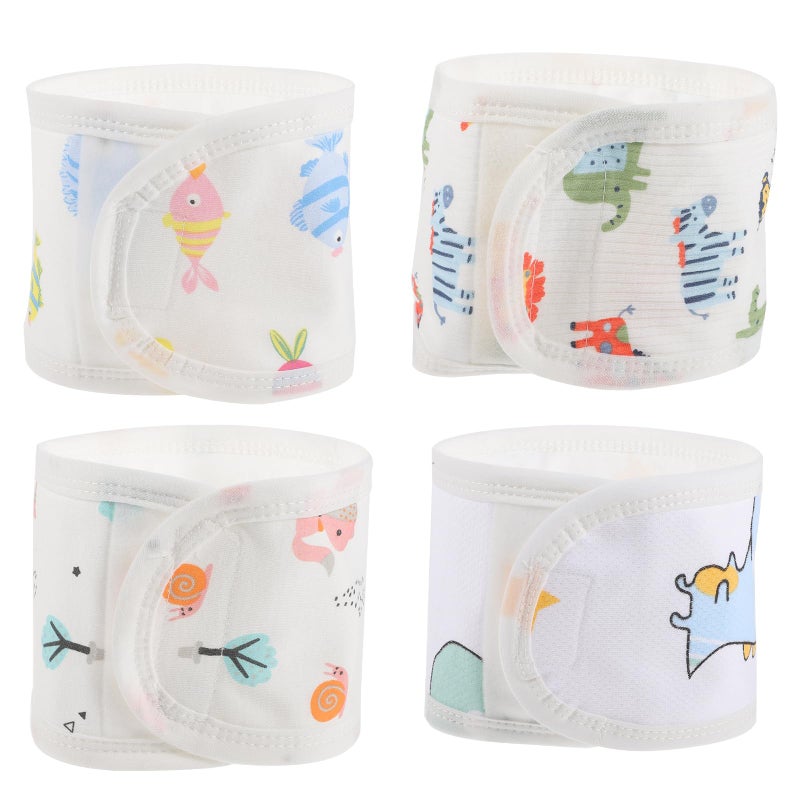 Healifty 4Pcs Baby Belly Band for Newborns Soft Breathable Cotton Babies Infant Umbilical Belt Cords Wrap Cover for Colic Relief and Warmth Toddler Abdomen Protection Band 012 Months - Image 2