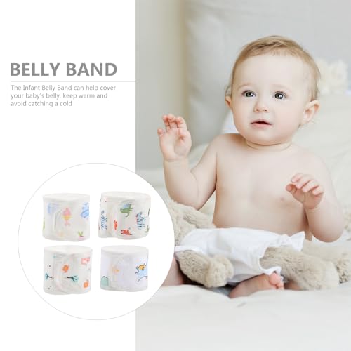Healifty 4Pcs Baby Belly Band for Newborns Soft Breathable Cotton Babies Infant Umbilical Belt Cords Wrap Cover for Colic Relief and Warmth Toddler Abdomen Protection Band 012 Months - Image 3