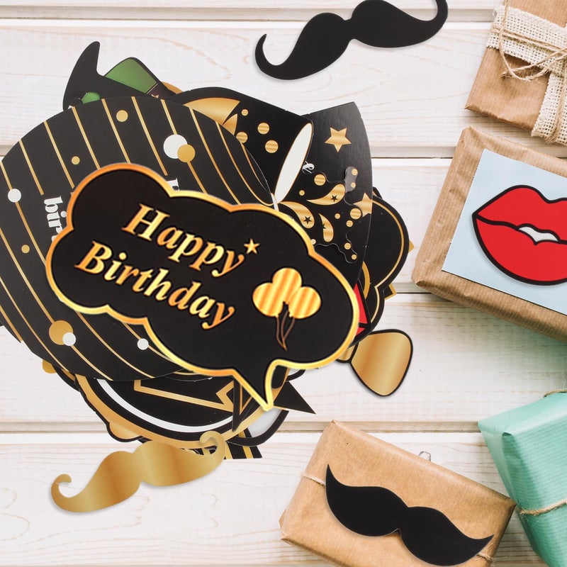 LINGTEER Happy 50th Birthday Party Photo Booth Props,Cheers to 50th Birthday Fifty Years Old Bday Party Centerpieces Props Decorations Sign. - Image 5