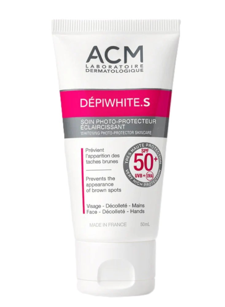 ACM Dépiwhite S SPF 50+ 50 ml – High Broad-Spectrum Sun Protection, Prevents Dark Spots, Lightweight, Non-Greasy, Water-Resistant