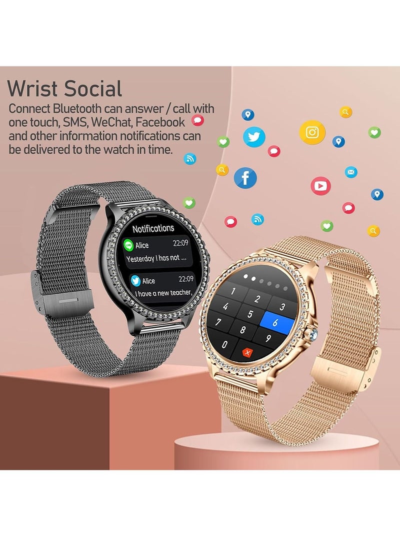 RollsTimi  Women's Smartwatch 1.3 Inch Sports SmartWatch with Bluetooth Calling Fitness Tracker Sleep Heart Rate Monitor Smart Watch for Android iOS Pedometer  - Image 3