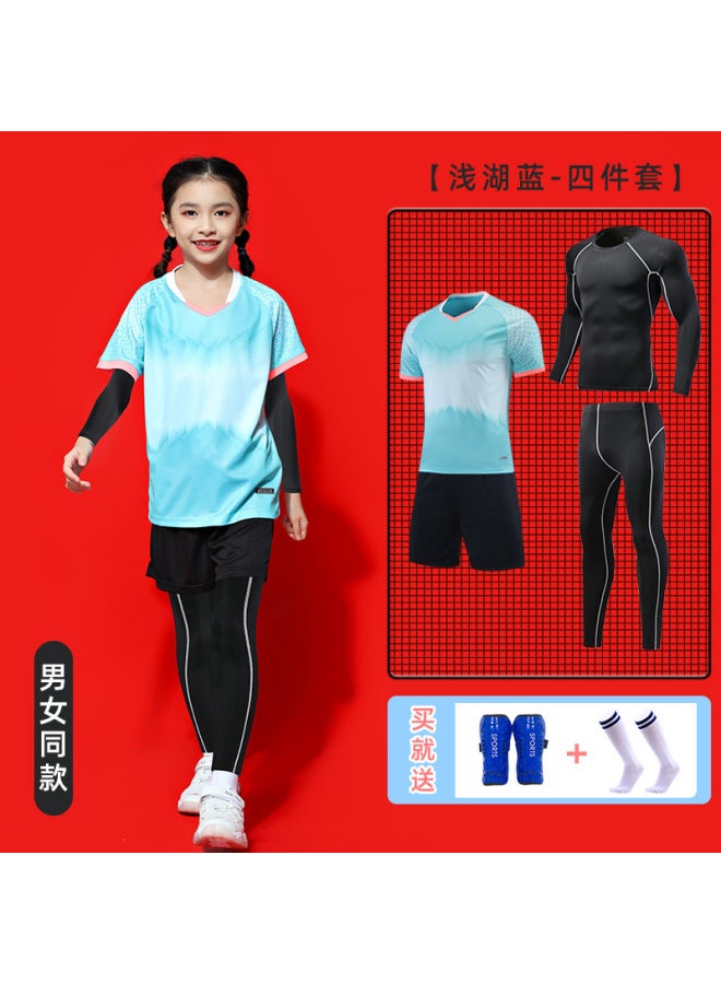 Football Training Clothes Children's Jersey Autumn And Winter New Professional Football Clothes Boys Winter Four-piece Set Women's Printing