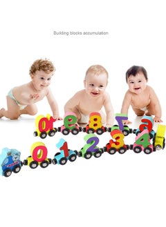 Generic Wooden magnetic number train three-year-old boy and girl wooden alphabet assembly dragging building blocks toy car  - Image 4