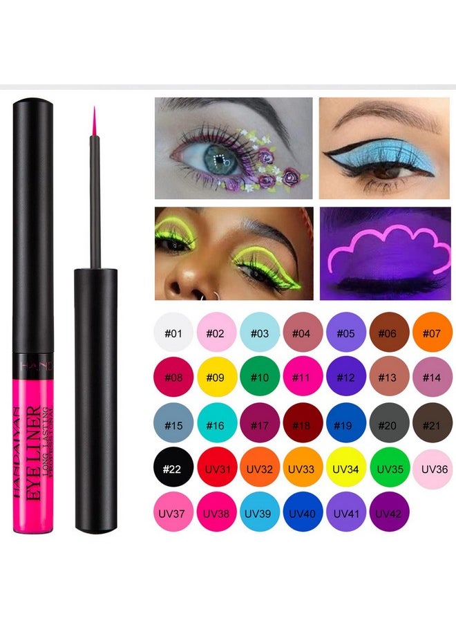 Bestland BestLand 12 Colors Matte Liquid Eyeliner Set Colorful UV Neon Eyeliner Pencil Pigmented Waterproof Smudgeproof Long Lasting Eye Liner Xmas Christmas Festival Makeup Gift Kit for Women (Set C)  - Image 2