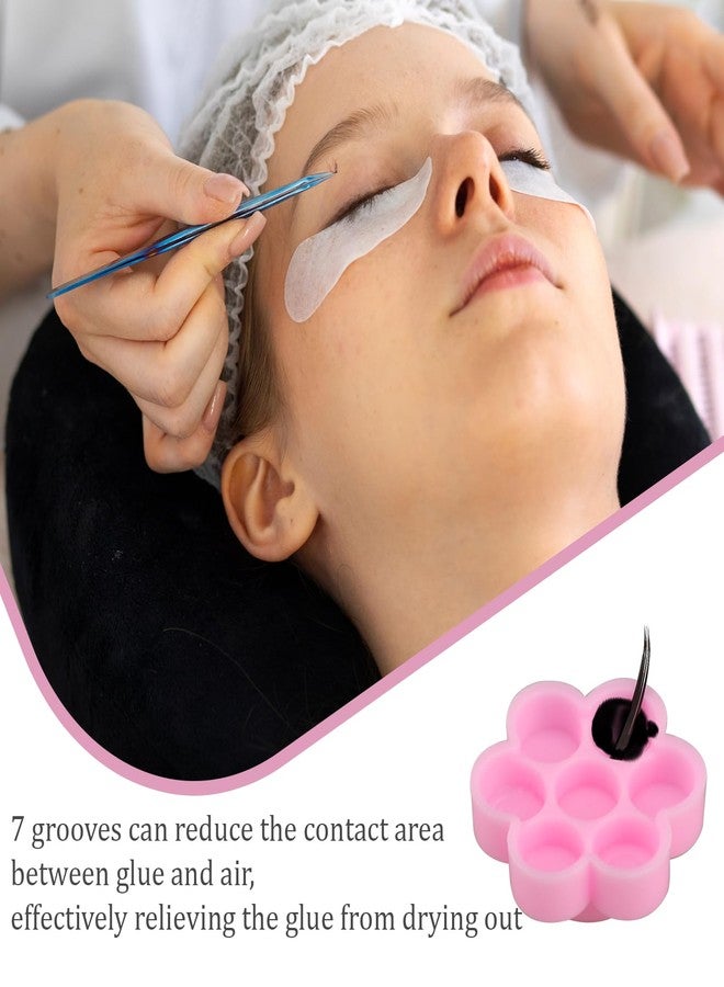 salbsever 200Pieces Flower Shape Glue Cup Eyelash Extension Glue Holder Lash Glue Tray Glue Holder for Lash Extensions Flower Glue Cup for Lash Extension Supplies for Women Girls Eyelash Extension Supplies - Image 4