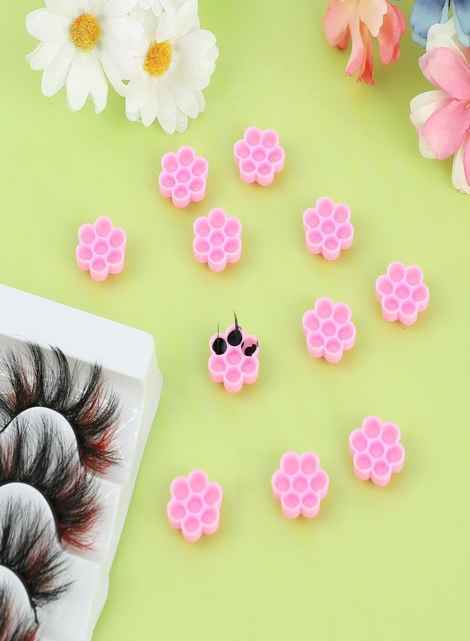 salbsever 200Pieces Flower Shape Glue Cup Eyelash Extension Glue Holder Lash Glue Tray Glue Holder for Lash Extensions Flower Glue Cup for Lash Extension Supplies for Women Girls Eyelash Extension Supplies - Image 5