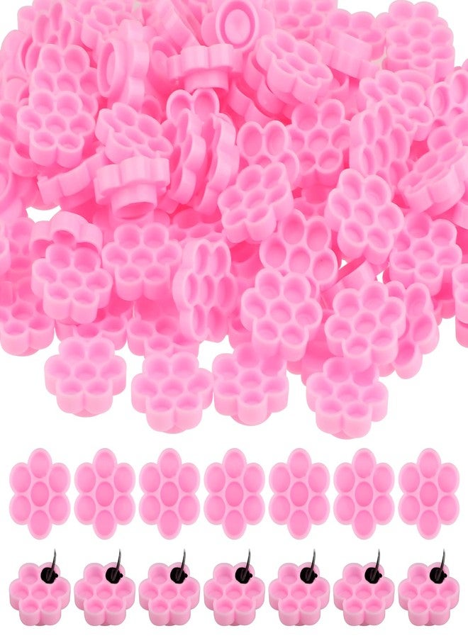 salbsever 200Pieces Flower Shape Glue Cup Eyelash Extension Glue Holder Lash Glue Tray Glue Holder for Lash Extensions Flower Glue Cup for Lash Extension Supplies for Women Girls Eyelash Extension Supplies - Image 1