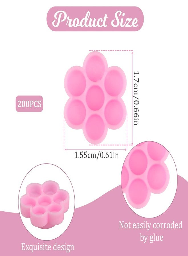 salbsever 200Pieces Flower Shape Glue Cup Eyelash Extension Glue Holder Lash Glue Tray Glue Holder for Lash Extensions Flower Glue Cup for Lash Extension Supplies for Women Girls Eyelash Extension Supplies - Image 2