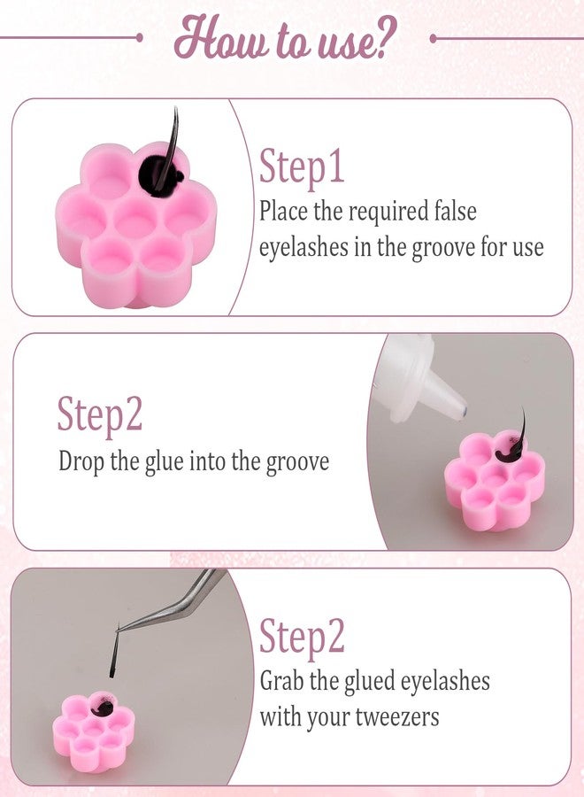 salbsever 200Pieces Flower Shape Glue Cup Eyelash Extension Glue Holder Lash Glue Tray Glue Holder for Lash Extensions Flower Glue Cup for Lash Extension Supplies for Women Girls Eyelash Extension Supplies - Image 3