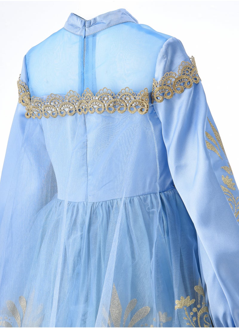 Party Centre Officially Licensed Disney Golden Princess Cinderella Prestige Dress Up Costume with Headpiece  - Image 4