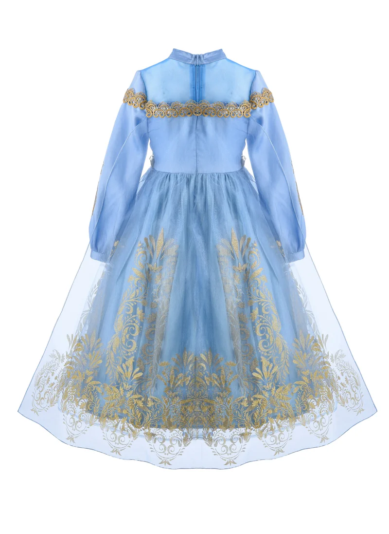 بارتي سينتر Officially Licensed Disney Golden Princess Cinderella Prestige Dress Up Costume with Headpiece