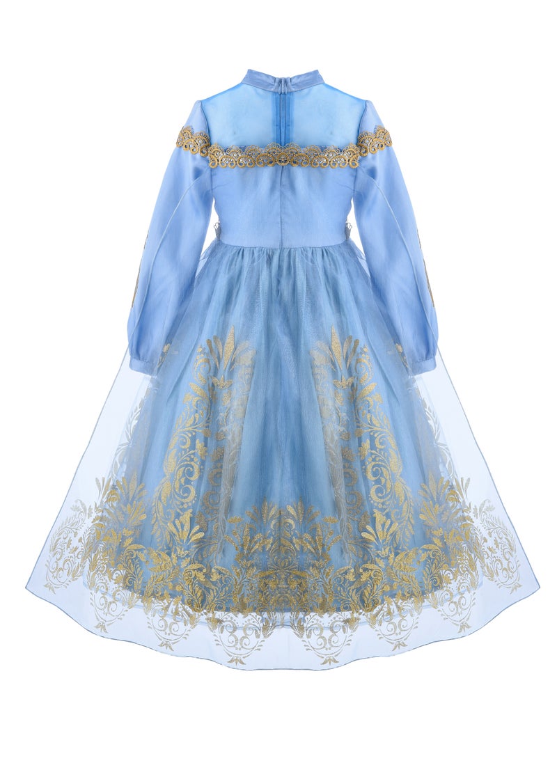 Party Centre Officially Licensed Disney Golden Princess Cinderella Prestige Dress Up Costume with Headpiece  - Image 2