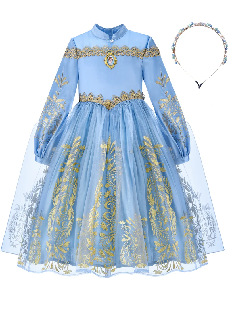 بارتي سينتر Officially Licensed Disney Golden Princess Cinderella Prestige Dress Up Costume with Headpiece