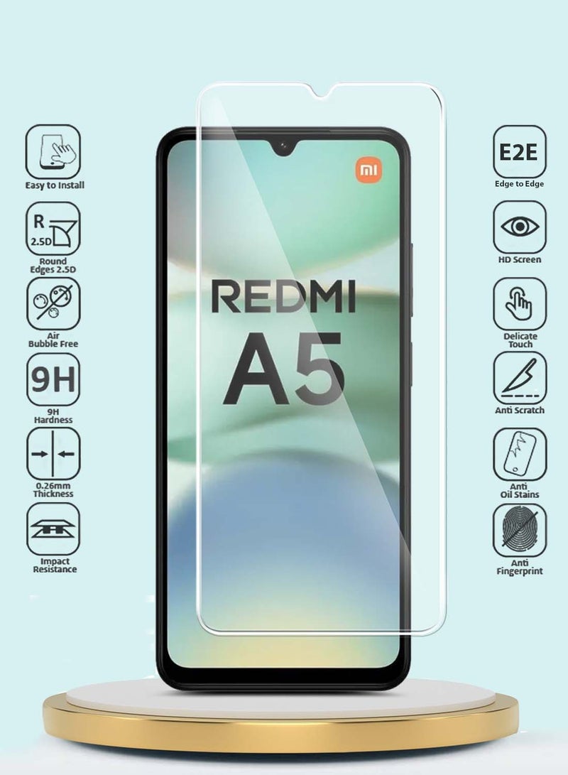 جيماكس شاومي ريدمي A5 4G 2025 جي ماكس بريميوم سلسلة حواف منحنية 9H 2.5D واقي شاشة من الزجاج المقسى - شفاف - Image 2