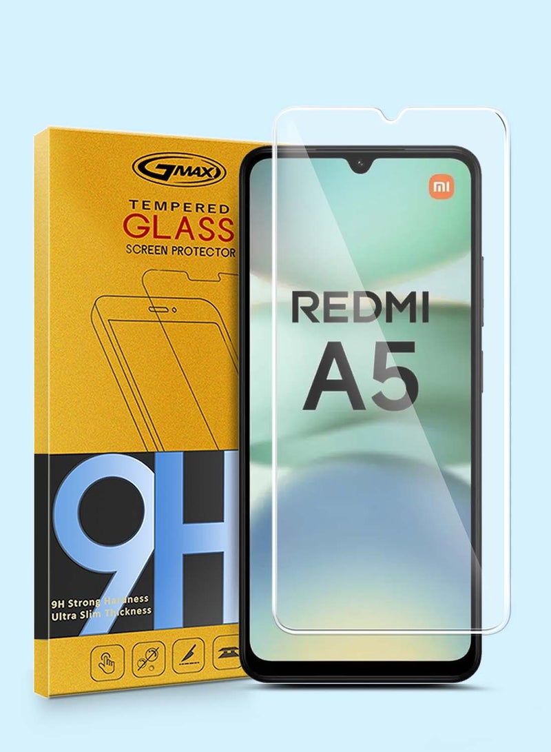 جيماكس شاومي ريدمي A5 4G 2025 جي ماكس بريميوم سلسلة حواف منحنية 9H 2.5D واقي شاشة من الزجاج المقسى - شفاف - Image 1