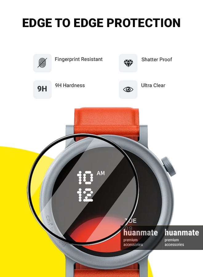 huanmate 2 Pieces Nothing CMF Watch Pro 2 Premium Screen Protector- Crisp Clarity, Ultimate Safety, Shield Against Smudges, Reliable Quality, Easy Installation & Removal  - Image 2