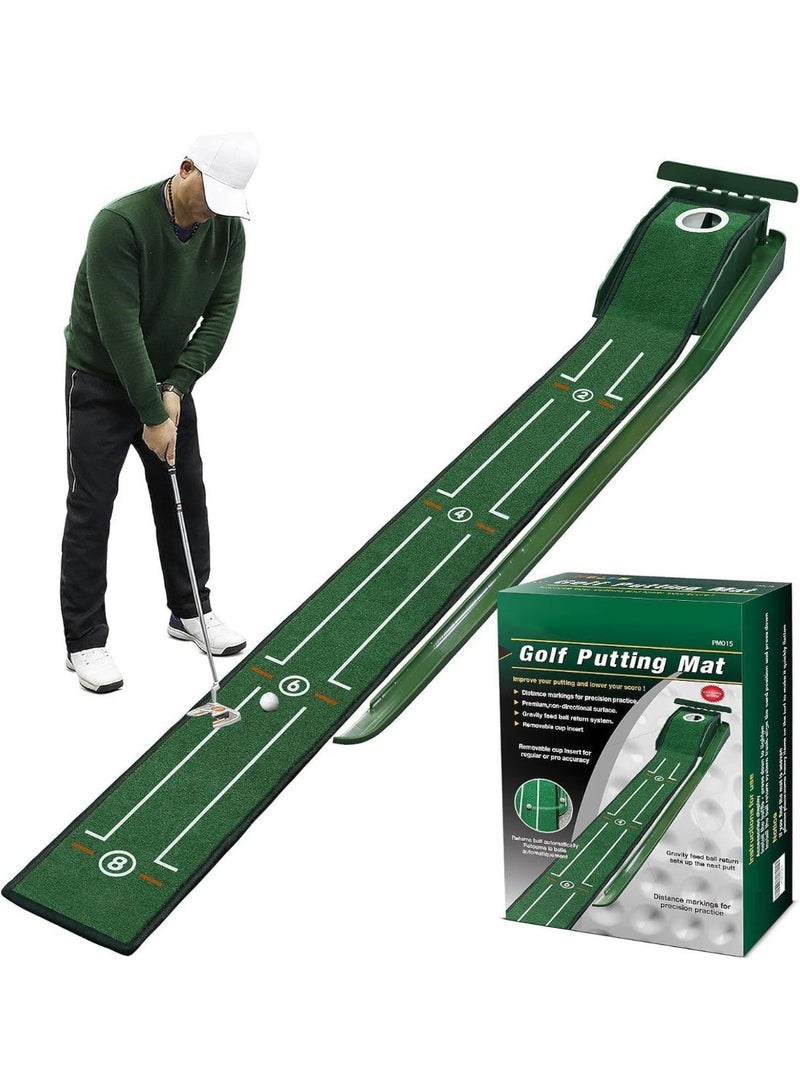 Arabest Putting Green Mat,Auto Ball Return,Indoor Practice,Real Feel,Directional Lines - Image 1
