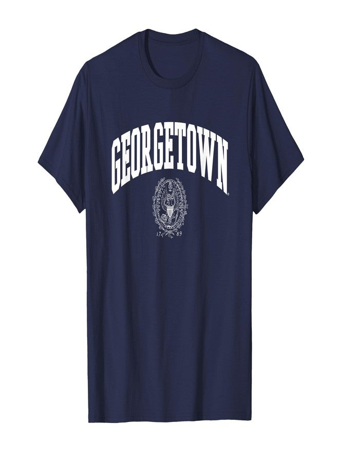 Georgetown Hoyas Crest Navy Officially Licensed T-Shirt Small