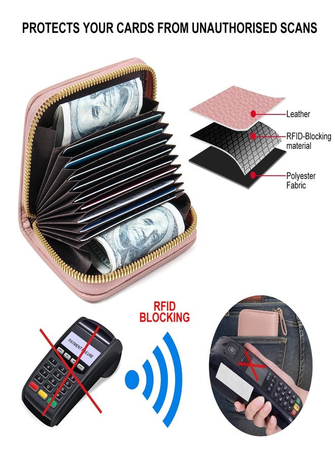 EcoVision Credit Card Holder RFID Card Case Wallet, Small Accordion Zipper Card Case Holder, Card Organizer Case for Women Men - Image 3