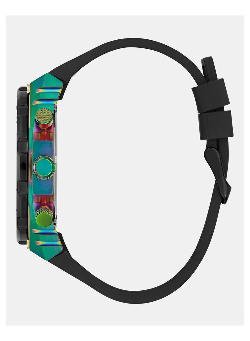 GUESS Men's Multi-Function Watch with Crystal Appliqué Black Silicone Strap – GW0633G1 - Image 2