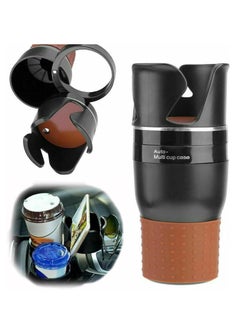 LIXES Auto-Mug Car Storage Organizer, Car Cup Holder Organizer, 3 in 1 Multi-Function Cup Holder, 360° Rotating Adjustable Base, Suitable for Round Cup Slot Models and All Types Cars  - Image 1