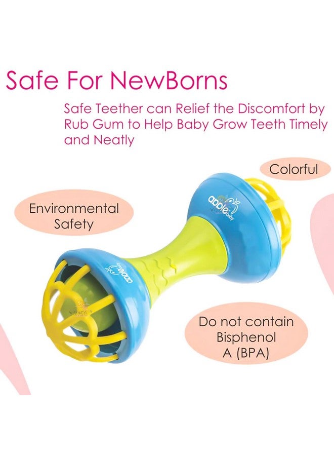 WISHKEY Plastic Colorful Rattles for Infants, BPA Free Non-Toxic Shake & Grab Toys for New Born Babies, Early Age Toys for Kids, 0-6 Months, Multicolor (Pack of 2) - Image 4