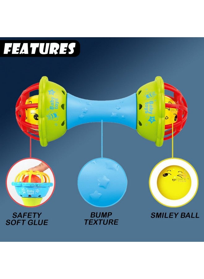 WISHKEY Plastic Colorful Rattles for Infants, BPA Free Non-Toxic Shake & Grab Toys for New Born Babies, Early Age Toys for Kids, 0-6 Months, Multicolor (Pack of 2) - Image 3