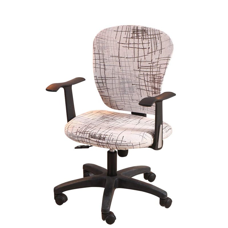 Jinzio Computer Office Chair Cover  Split Protective  Stretchable Cloth Polyester Universal Desk Task Chair Chair Covers Stretch Rotating Chair Slipcover Misty Grey