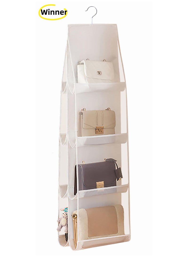 Winner Pockets Clear Handbag  Purse Organizer Hanging Bag Storage - Space Saving Hanging Shelf for Closet, Wardrobe, Over Door - Image 1
