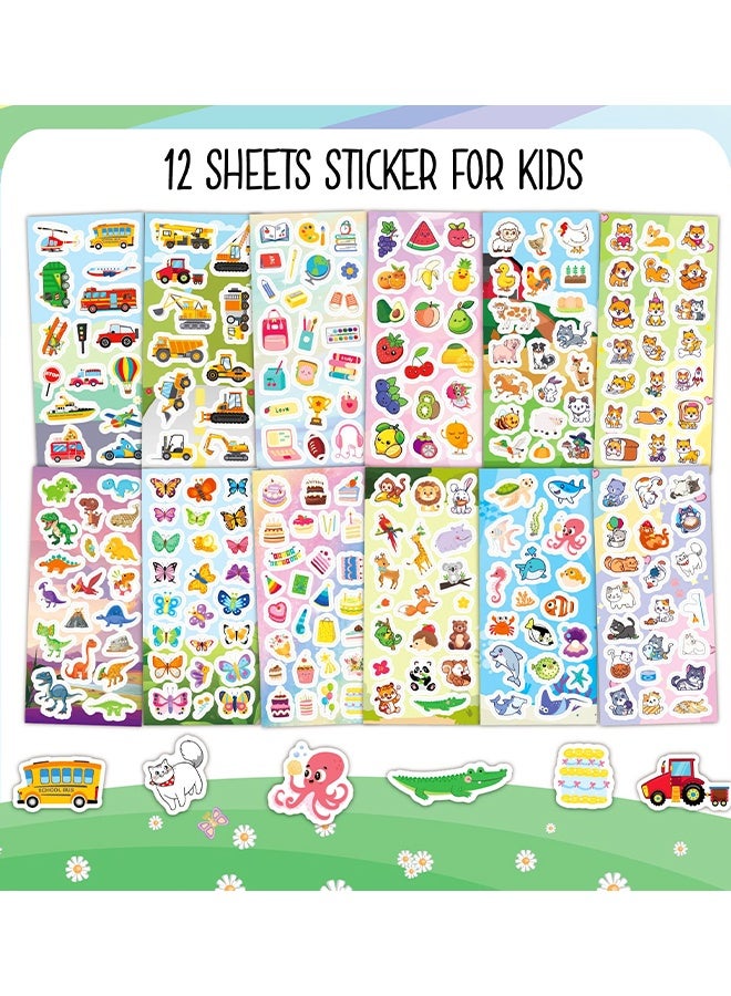 12 Sheets Kids Children Stickers for Scrapbooking, Crafting, Decorating,Over 230 Self Adhesive Paper Stickers ,Party Bag Fillers for Kids, Teacher Classroom Rewards - Image 2