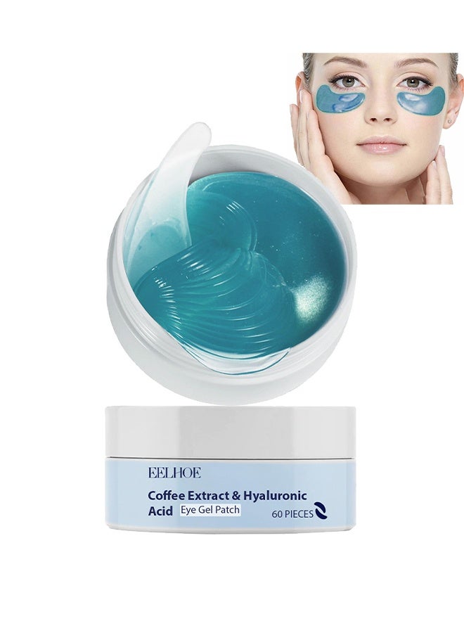 EELHOE Eye Gel Patch, Under Eye Patches with Caffeine and Hyaluronic Acid, Effective Removal Dark Circles, Puffiness & Eye Bag, Brightening Hydrating Anti-Wrinkle & Cooling 60 Pieces - Image 1