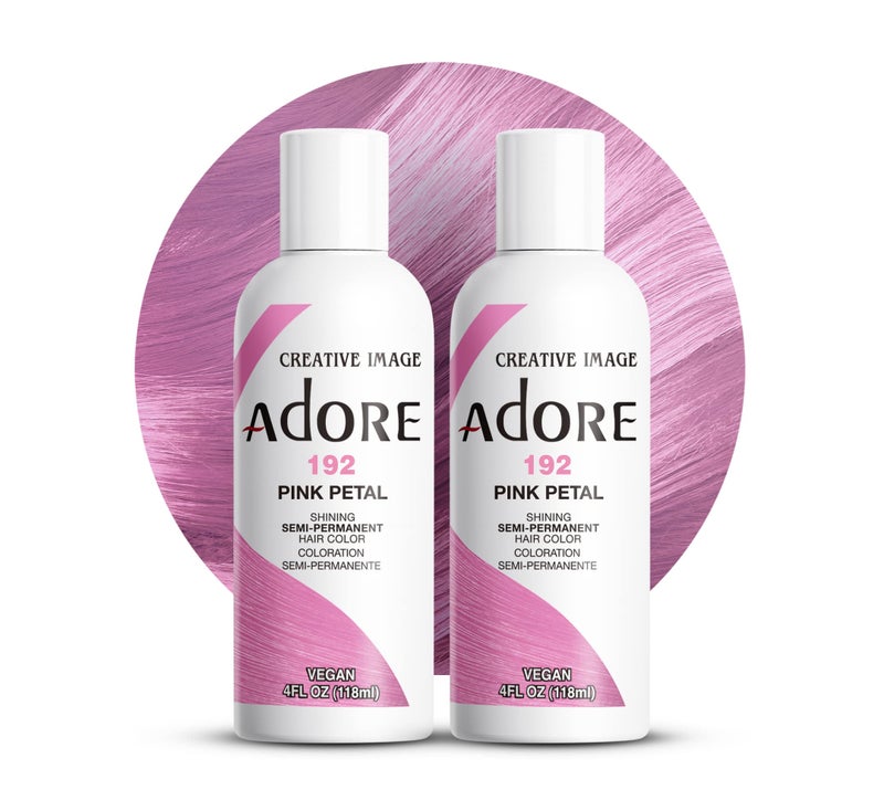 Adore Semi Permanent Hair Color - Vegan and Cruelty-Free Pink Hair Dye - 4 Fl Oz - 192 Pink Petal (Pack of 2) - Image 1