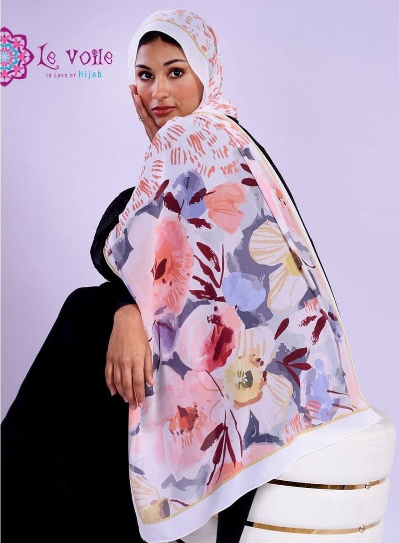 لافوال طرحة شيفون ديجيتال ناعم من Le Voile مقاس 200×70 سم – خفيفة وأنيقة