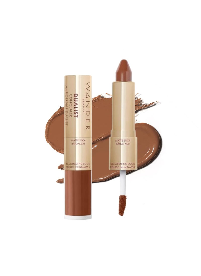 Wander Beauty Wander Beauty Dualist Matte and Illuminating Concealer Makeup  Ebony  DualEnded Matte  Liquid Concealer Stick  Full Coverage Formula to Brighten Firm  Hydrates Under Eyes  028 fl oz 