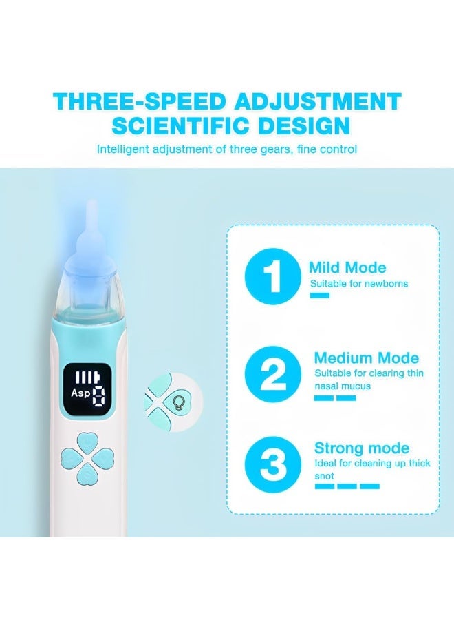 SHENGHUI Nasal aspirator, electric nasal aspirator, musical nasal aspirator, LED nasal aspirator, nasal cleaner, 4 silicone heads, 1 forceps - Image 3