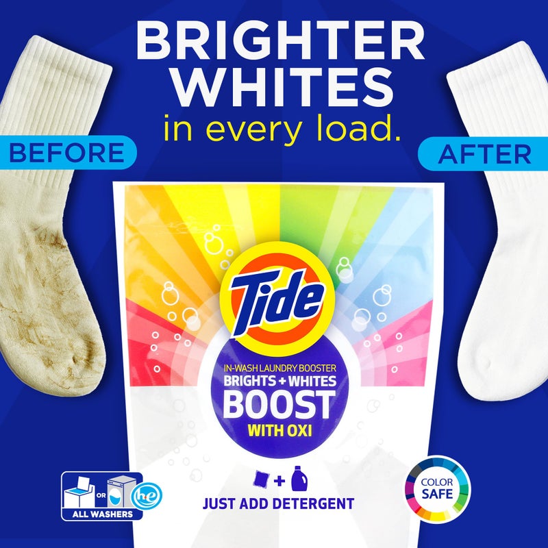 Tide Brights & Whites Odor Rescue, In Wash Odor Eliminator with Oxi, Scent Booster, Removes Odors in a Single Wash, 27 Count (Pack of 1) - Image 5