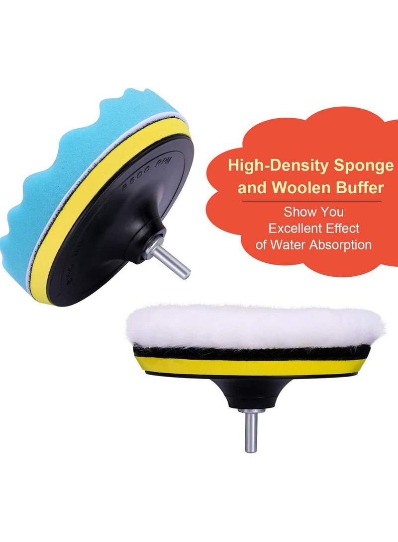Car Polishing & Waxing Sponge Set Wool Wheel Polishing Pad Sponge Balls