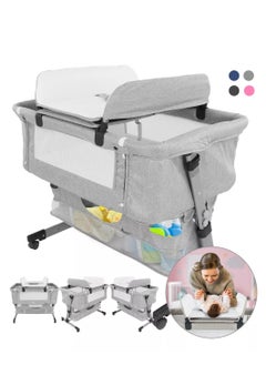 Folding Co-Sleeping Crib With Detachable Baby Changing Table