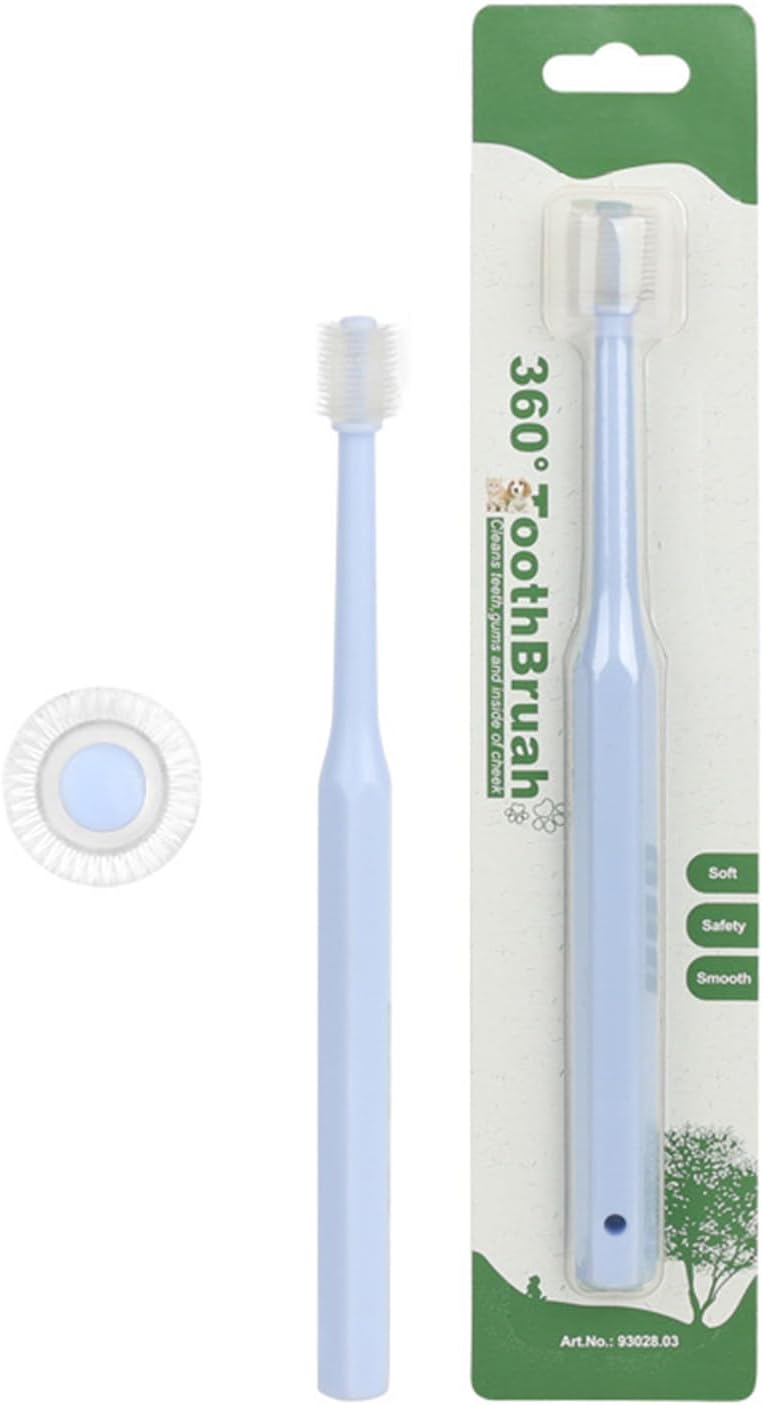 Pet Toothbrush for Small Breeds Soft Food Grade Teeth Tool Teeth Care Toothbrush with 360 Degree Brush Head Pet TeethBrush - Image 1